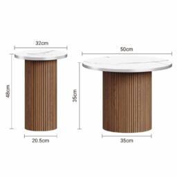 Dprodo Small Coffee Table Set of 2 in Walnut - thumbnail 2