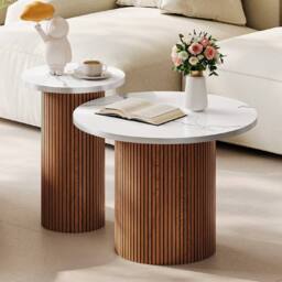 Dprodo Small Coffee Table Set of 2 in Walnut - thumbnail 9