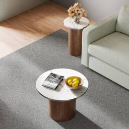 Dprodo Small Coffee Table Set of 2 in Walnut - thumbnail 4