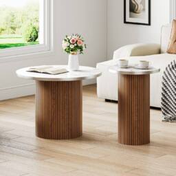 Dprodo Small Coffee Table Set of 2 in Walnut - thumbnail 6