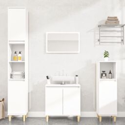 Berkfield Home 3 Piece Bathroom Furniture Set White Engineered Wood - thumbnail 1