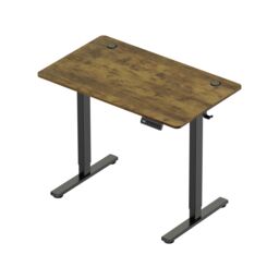 VonHaus Small Home Office Electric Standing Desk with USB-C Charging in Dark Brown - thumbnail 9