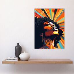 "Artery8 Artwork Of Black Woman Announcing She Is Strong Starburst Large Wall Unframed Art Poster Print Thick Paper 18X24 Inch - Size: W18"" x H24""" - thumbnail 4