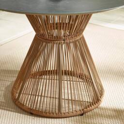 FurnitureboxUK Lanai Rattan Round Garden Dining Table in Black - thumbnail 2