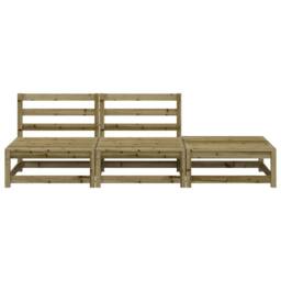 Berkfield Home Garden Sofa Armless with Footstool Impregnated Wood Pine in Brown - thumbnail 4