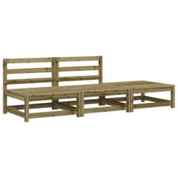 Berkfield Home Garden Sofa Armless with Footstool Impregnated Wood Pine in Brown - thumbnail 3