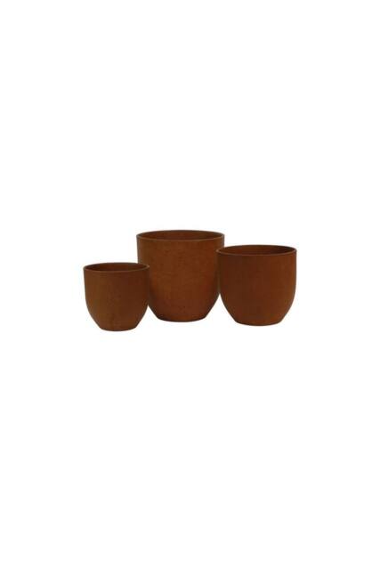 KDMD Hortus Classic Oxidized Planter - x 3 - H24 H20 H16cm in Dark Brown - image 1