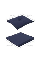 Garden Sanctuary Navy Blue Outdoor Chair Cushions & Backrest Set - thumbnail 3