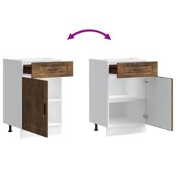 Berkfield Home Kitchen Base Cabinet¬†Porto Smoked Oak Engineered Wood in Brown - thumbnail 9