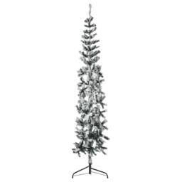 Berkfield Home Slim Artificial Half Christmas Tree with Flocked Snow 240 cm in Green - thumbnail 2