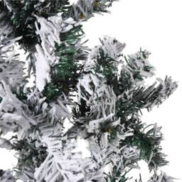 Berkfield Home Slim Artificial Half Christmas Tree with Flocked Snow 240 cm in Green - thumbnail 7