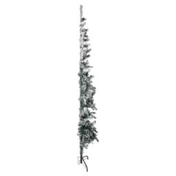 Berkfield Home Slim Artificial Half Christmas Tree with Flocked Snow 240 cm in Green - thumbnail 5