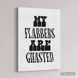 "Artery8 My Flabbers Are Ghasted Black & White Funny Canvas Wall Art Print - Size: W12"" x H16""" - thumbnail 2