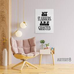 "Artery8 My Flabbers Are Ghasted Black & White Funny Canvas Wall Art Print - Size: W12"" x H16""" - thumbnail 3
