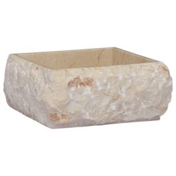 Berkfield Home Sink Cream 30x30x13 cm Marble - Size: 30 x 30 x 13 cm