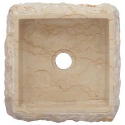 Berkfield Home Sink Cream 30x30x13 cm Marble - Size: 30 x 30 x 13 cm - thumbnail 4