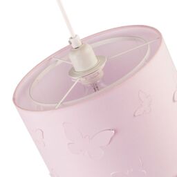 Happy Homewares Soft Pink Cotton Fabric Childrens Pendant Shade with Butterfly Decor - thumbnail 5