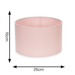 ValueLights Reni Pair of Fabric Easy Fit Drum Ceiling Lamp Shade in Dusty Pink - Size: Small - thumbnail 7