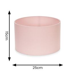 ValueLights Reni Pair of Fabric Easy Fit Drum Ceiling Lamp Shade in Dusty Pink - Size: Small - thumbnail 6