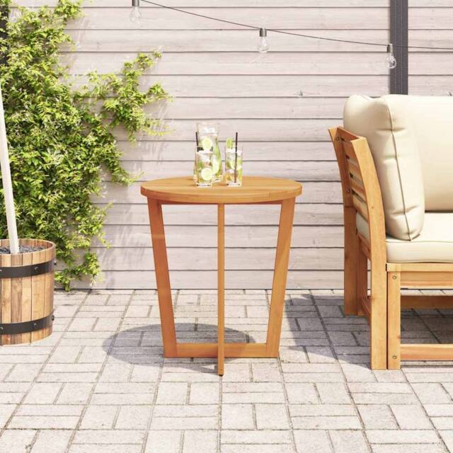 Berkfield Home Garden Side Table Round √ò70x75 cm Solid Wood Acacia in Brown - Size: 70x75 cm - image 1