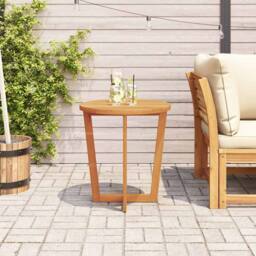 Berkfield Home Garden Side Table Round √ò70x75 cm Solid Wood Acacia in Brown - Size: 70x75 cm - thumbnail 1