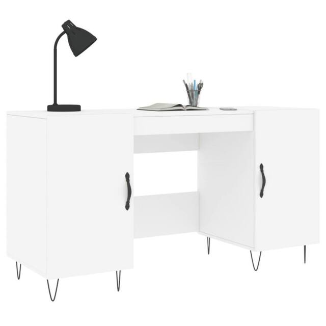 Berkfield Home Elegant Desk White 140x50x75 cm Engineered Wood - Size: 140 x 50 x 75 cm - image 1