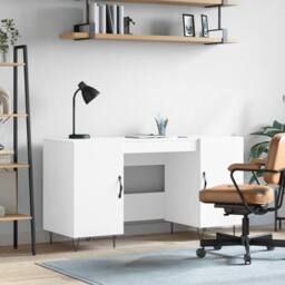 Berkfield Home Elegant Desk White 140x50x75 cm Engineered Wood - Size: 140 x 50 x 75 cm - thumbnail 2