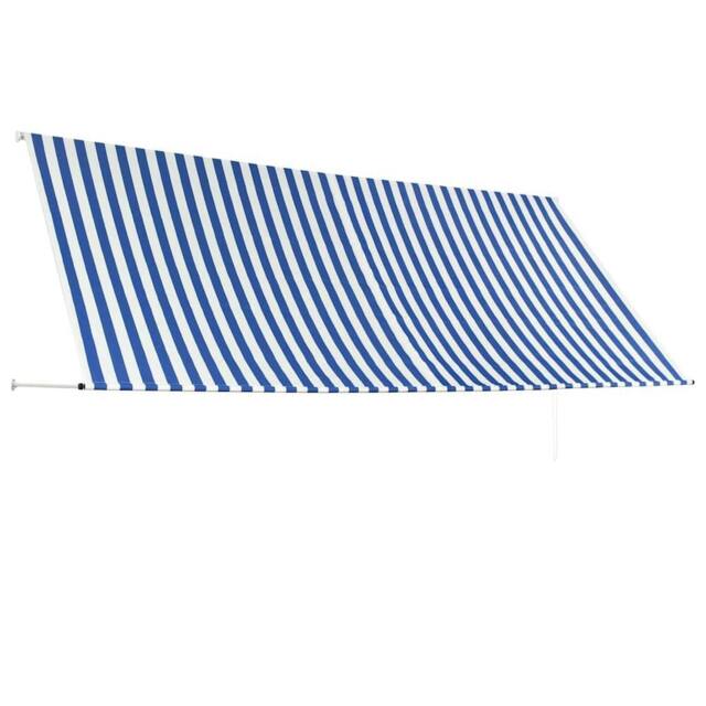 Berkfield Home Retractable Awning 350x150 cm Blue & White - image 1