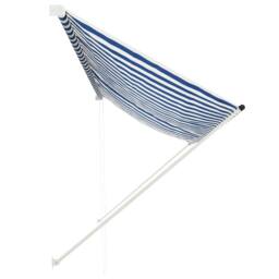 Berkfield Home Retractable Awning 350x150 cm Blue & White - thumbnail 3