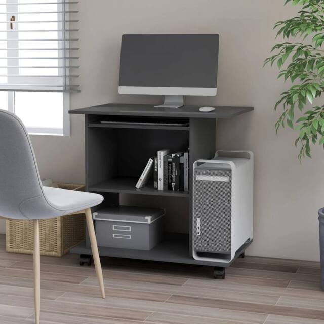 Berkfield Home Computer Desk Grey 80x50x75 cm Engineered Wood - Size: 80 x 50 x 75 cm - image 1