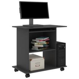 Berkfield Home Computer Desk Grey 80x50x75 cm Engineered Wood - Size: 80 x 50 x 75 cm - thumbnail 3