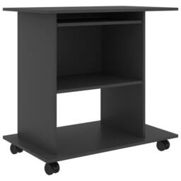 Berkfield Home Computer Desk Grey 80x50x75 cm Engineered Wood - Size: 80 x 50 x 75 cm - thumbnail 2
