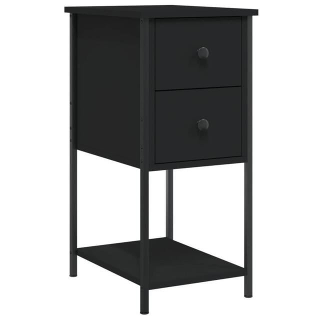 Berkfield Home Bedside Cabinet Black 32x42x70 cm Engineered Wood - Size: 32 x 42 x 70 cm - image 1