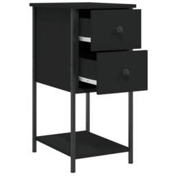 Berkfield Home Bedside Cabinet Black 32x42x70 cm Engineered Wood - Size: 32 x 42 x 70 cm - thumbnail 5