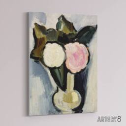 "Artery8 Pink & White Flowers in a Vase Hartley Canvas Wall Art - Size: W18"" x H24""" - thumbnail 2