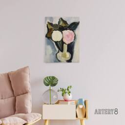 "Artery8 Pink & White Flowers in a Vase Hartley Canvas Wall Art - Size: W18"" x H24""" - thumbnail 3