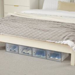 Havendro 15x Grey Clear Plastic Stackable Shoe Storage Boxes with Lids - thumbnail 3