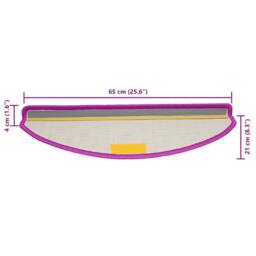 Berkfield Home Decorative Carpet Stair Treads 15 pcs Violet 65x21x4 cm in Purple - Size: Medium - thumbnail 9