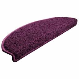 Berkfield Home Decorative Carpet Stair Treads 15 pcs Violet 65x21x4 cm in Purple - Size: Medium - thumbnail 1