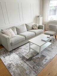 Kukoon Cream Beige Modern Contemporary Abstract Small Doormat Rug 80cm x 150cm in Light Beige - Size: 80 cm x 150 cm - thumbnail 5