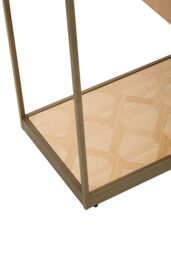 Orsina Brown Metal‑Frame Bookshelf, Dark Oak Veneer 5‑Shelf Ladder Unit, Industrial‑Style Bookcase for Living Room - thumbnail 5