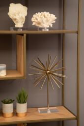 Orsina Brown Metal‑Frame Bookshelf, Dark Oak Veneer 5‑Shelf Ladder Unit, Industrial‑Style Bookcase for Living Room - thumbnail 2