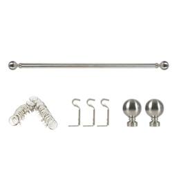 Marlow Steel Curtain Rod Set Extendable Adjustable with Quiet Operation in Metallic Silver - thumbnail 5