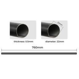 Marlow Steel Curtain Rod Set Extendable Adjustable with Quiet Operation in Metallic Silver - thumbnail 4