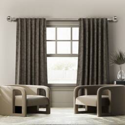 Marlow Steel Curtain Rod Set Extendable Adjustable with Quiet Operation in Metallic Silver - thumbnail 2