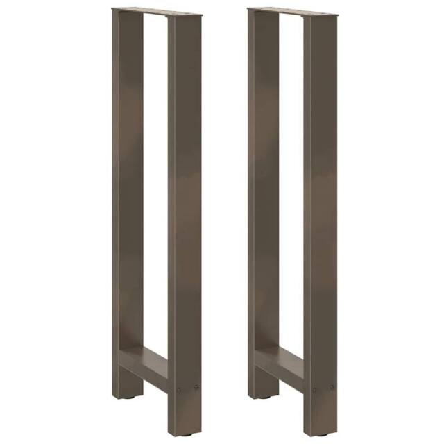 Berkfield Home Coffee Table Legs Natural Steel 2 pcs 40x(110-111) cm Steel in Grey