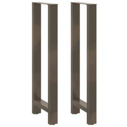 Berkfield Home Coffee Table Legs Natural Steel 2 pcs 40x(110-111) cm Steel in Grey - thumbnail 1