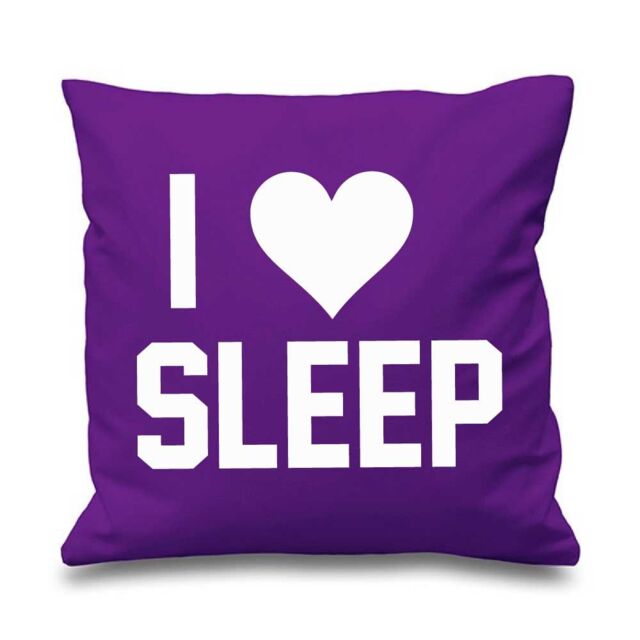 "60 SECOND MAKEOVER Purple Cushion Cover I Love Sleep 16"" x 16"" Daughter Friend Gift Decorative Cushion Home Horse Equestrian - Size: 40 cm x 40 cm"