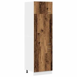 Berkfield Home Refrigerator Cabinet Lyon Old Wood 60x57x207 cm Engineered Wood in Brown - Size: 60 x 57 x 207 cm - thumbnail 2