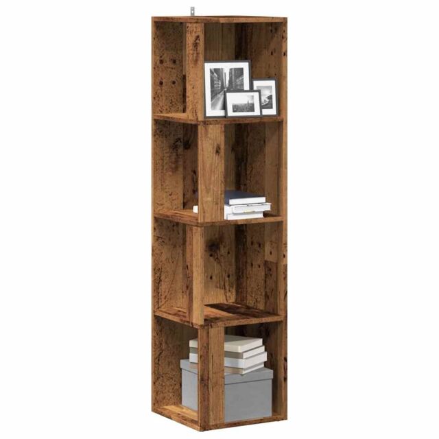 Berkfield Home Corner Cabinet Old Wood 33x33x132 cm Engineered Wood in Brown - Size: 33 x 33 x 132 cm - image 1